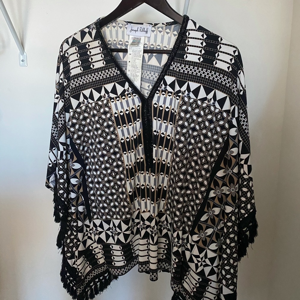 Joseph Ribkoff Abstract Print Poncho Style 171740 - image 1